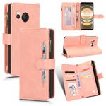 For Sharp Aquos R8 Litchi Texture Zipper Leather Phone Case(Pink)