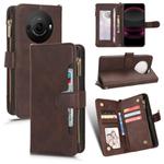 For Sharp Aquos R8 Pro / Leica Leitz Phone 3 Litchi Texture Zipper Leather Phone Case(Brown)