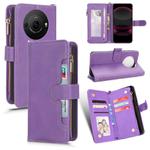 For Sharp Aquos R8 Pro / Leica Leitz Phone 3 Litchi Texture Zipper Leather Phone Case(Purple)