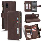 For Sharp Aquos Wish 3 Litchi Texture Zipper Leather Phone Case(Brown)