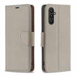 For Samsung Galaxy A25 5G Litchi Texture Pure Color Flip Leather Phone Case(Grey)