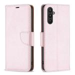 For Samsung Galaxy A25 5G Litchi Texture Pure Color Flip Leather Phone Case(Rose Gold)