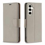 For Samsung Galaxy S23 FE 5G Litchi Texture Pure Color Flip Leather Phone Case(Grey)