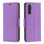 For Samsung Galaxy A34 5G Litchi Texture Pure Color Flip Leather Phone Case(Purple)