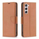 For Samsung Galaxy S24 5G Litchi Texture Pure Color Flip Leather Phone Case(Brown)