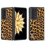 For Honor Magic V2 ABEEL Black Edge Leopard Print Phone Case(Gold)