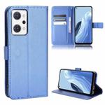 For OPPO Reno7 A Diamond Texture Leather Phone Case(Blue)