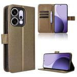 For OPPO Reno14 5G Global Diamond Texture Leather Phone Case(Brown)