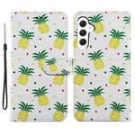 For Samsung Galaxy A25 5G Colored Drawing Leather Phone Case(Pineapple)