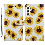 For Samsung Galaxy A25 5G Colored Drawing Leather Phone Case(Sunflower)