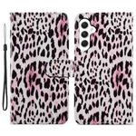 For Samsung Galaxy A25 5G Colored Drawing Leather Phone Case(Leopard)