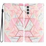 For Samsung Galaxy S23 FE 5G Colored Drawing Leather Phone Case(Pink Marble)
