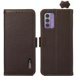 For Nokia G42 KHAZNEH Side-Magnetic Litchi Genuine Leather RFID Phone Case(Brown)