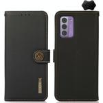 For Nokia G42 KHAZNEH Custer Genuine Leather RFID Phone Case(Black)