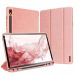 For Samsung Galaxy Tab S9 DUX DUCIS Domo Series Cloth Texture Magnetic Leather Tablet Case(Pink)