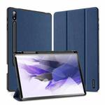For Samsung Galaxy Tab S9+ DUX DUCIS Domo Series Cloth Texture Magnetic Leather Tablet Case(Blue)