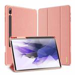 For Samsung Galaxy Tab S9+ DUX DUCIS Domo Series Cloth Texture Magnetic Leather Tablet Case(Pink)