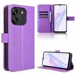 For Blackview Wave 6C Diamond Texture Leather Phone Case(Purple)