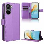 For ZTE Axon 40 Lite Diamond Texture Leather Phone Case(Purple)