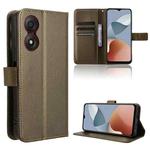 For ZTE Blade A34 Diamond Texture Leather Phone Case(Brown)