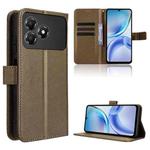 For ZTE Blade A36 4G Diamond Texture Leather Phone Case(Brown)