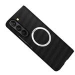 For Samsung Galaxy Z Fold5 Carbon Fiber Texture MagSafe Magnetic Phone Case(Black)