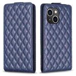 For iPhone 14 Diamond Lattice Vertical Flip Leather Phone Case(Blue)