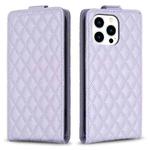 For iPhone 13 Pro Diamond Lattice Vertical Flip Leather Phone Case(Purple)