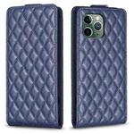 For iPhone 11 Pro Diamond Lattice Vertical Flip Leather Phone Case(Blue)