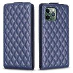 For iPhone 11 Pro Max Diamond Lattice Vertical Flip Leather Phone Case(Blue)