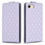 For iPhone SE 2022 / 2020 /7 / 8 Diamond Lattice Vertical Flip Leather Phone Case(Purple)