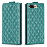 For iPhone 7 Plus / 8 Plus Diamond Lattice Vertical Flip Leather Phone Case(Green)