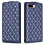 For iPhone 7 Plus / 8 Plus Diamond Lattice Vertical Flip Leather Phone Case(Blue)