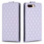 For iPhone 7 Plus / 8 Plus Diamond Lattice Vertical Flip Leather Phone Case(Purple)