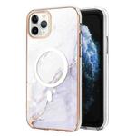 For iPhone 11 Pro Marble Pattern Dual-side IMD Magsafe TPU Phone Case(White 006)