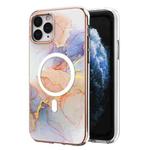 For iPhone 11 Pro Marble Pattern Dual-side IMD Magsafe TPU Phone Case(White Marble)