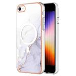 For iPhone 8 / SE 2022 / 2020 Marble Pattern Dual-side IMD Magsafe TPU Phone Case(White 006)