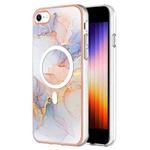 For iPhone 8 / SE 2022 / 2020 Marble Pattern Dual-side IMD Magsafe TPU Phone Case(White Marble)