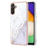 For Samsung Galaxy A54 5G Marble Pattern Dual-side IMD Magsafe TPU Phone Case(White 006)