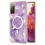 For Samsung Galaxy S20 FE 5G&4G / S20 Lite / S20 Fan Edition Marble Pattern Dual-side IMD Magsafe TPU Phone Case(Purple 002)