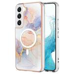 For Samsung Galaxy S22 5G Marble Pattern Dual-side IMD Magsafe TPU Phone Case(White Marble)