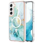 For Samsung Galaxy S23+ 5G Marble Pattern Dual-side IMD Magsafe TPU Phone Case(Green 003)