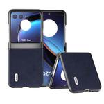 For Motorola Razr 40 Ultra ABEEL Two-color Calf Texture PU Phone Case(Blue)
