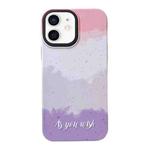For iPhone 12 2 in 1 PC + TPU Shockproof Phone Case(Contrast Pink)
