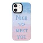 For iPhone 12 2 in 1 PC + TPU Shockproof Phone Case(Contrast Blue)