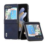 For Samsung Galaxy Z Flip5 ABEEL Two-color Calf Texture PU Phone Case(Blue)