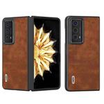 For Honor Magic V2 ABEEL Morocco Texture PU Phone Case(Brown)