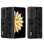 For Honor Magic V2 ABEEL Genuine Leather Mahjong Pattern Black Edge Phone Case(Black)