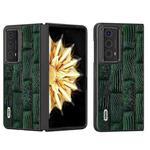 For Honor Magic V2 ABEEL Genuine Leather Mahjong Pattern Black Edge Phone Case(Green)