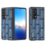 For Honor Magic VS2 ABEEL Genuine Leather Mahjong Pattern Black Edge Phone Case(Blue)